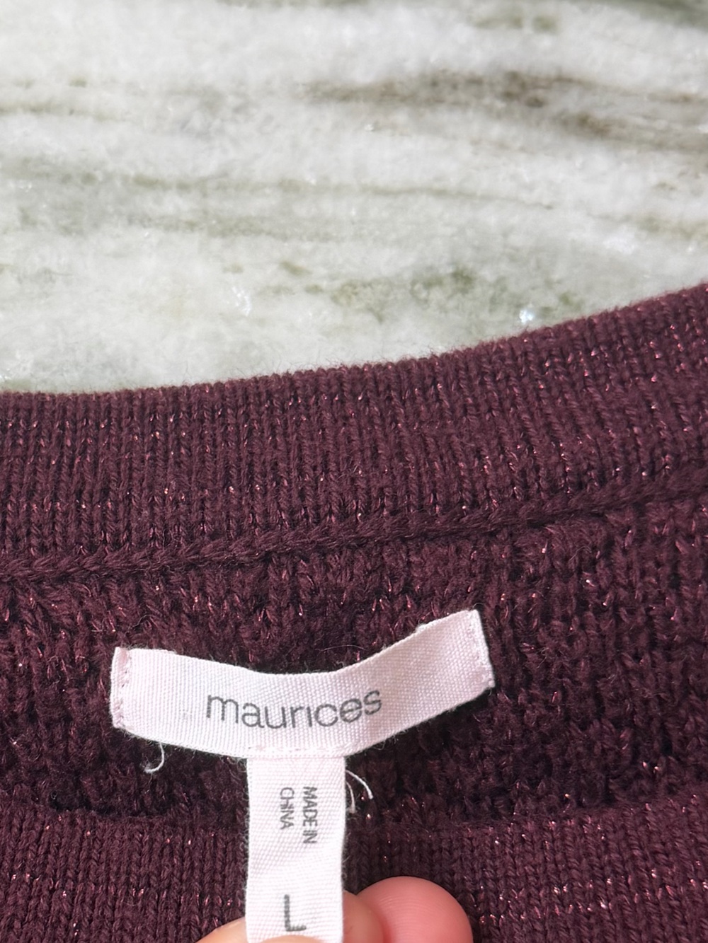 Maurices Maroon Textured Scoopneck Sweater - Picture 3 of 3